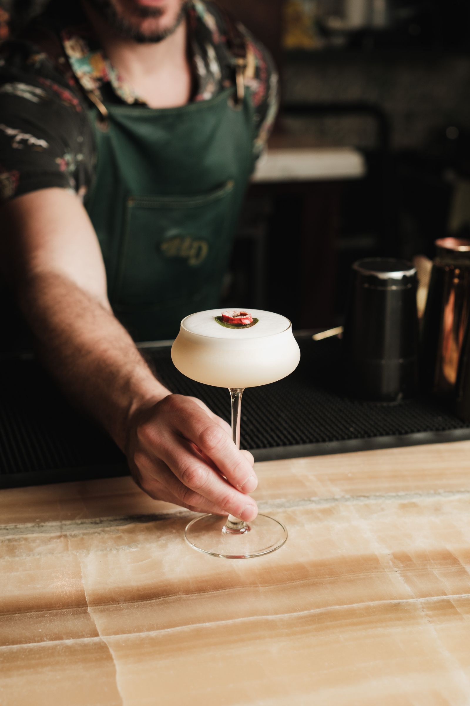 Premium drink service in a stylish bar